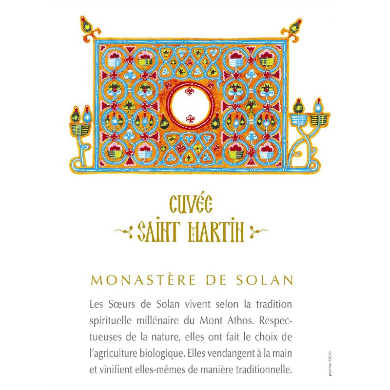 Monastère de Solan - Cuvée Saint Martin 2022, BIO víno - Balení: 1 láhev